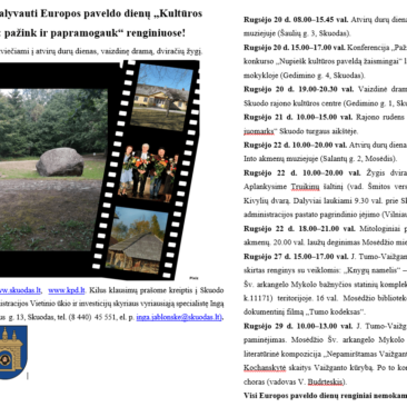 Europos paveldo dienų renginių programa