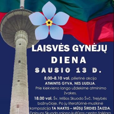 Sausio 13-osios minėjimo renginiai Skuodo rajone