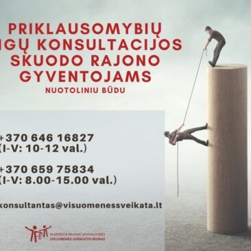 Atnaujinta informacija dėl psichologinių konsultacijų nuotoliniu būdu