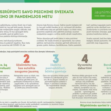 Kaip pasirūpinti savo psichine sveikata karantino ir pandemijos metu