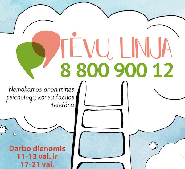 Karantino metu „Tėvų linija“ veikia įprastai – darbo dienomis 11–13 val. ir 17–21 val.