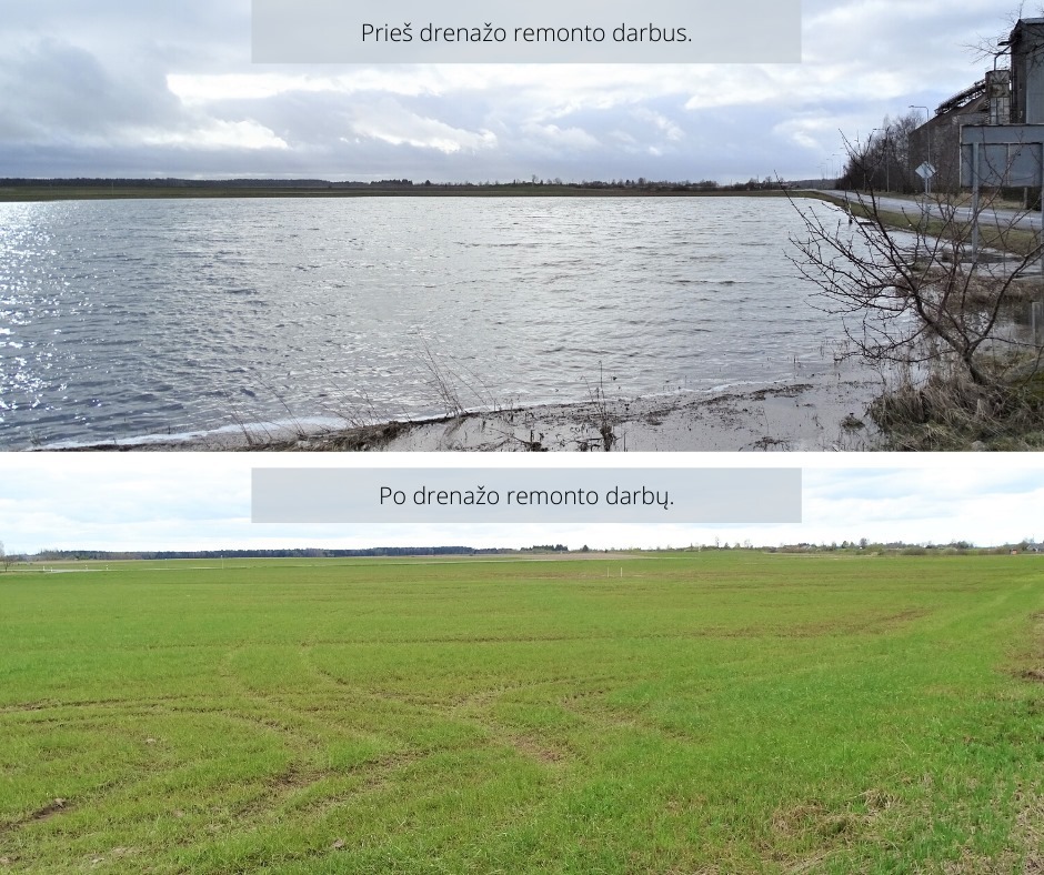 Pašalintas drenažo gedimas įvažiuojant į Skuodo miestą nuo Lenkimų pusės