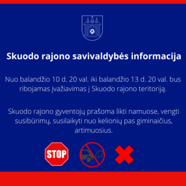 Velykų savaitgalį bus ribojamas eismas Skuodo rajono teritorijoje