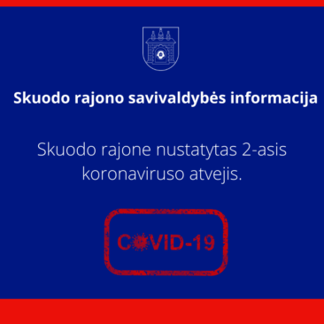 Patvirtintas antras koronaviruso infekcijos atvejis Skuodo rajone