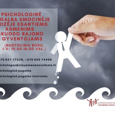 Atnaujinta informacija dėl psichologinių konsultacijų nuotoliniu būdu