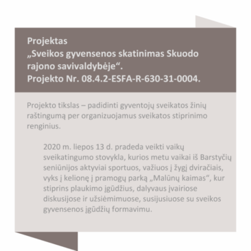 Prasidės ketvirtoji vaikų sveikatingumo stovykla: tai viena iš projekto „Sveikos gyvensenos skatinimas Skuodo rajono savivaldybėje“ veiklų