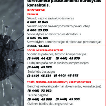 Skuodo rajono savivaldybėje darbas organizuojamas nuotoliniu būdu