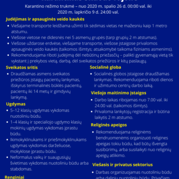 Karantino ribojimai Skuodo rajone