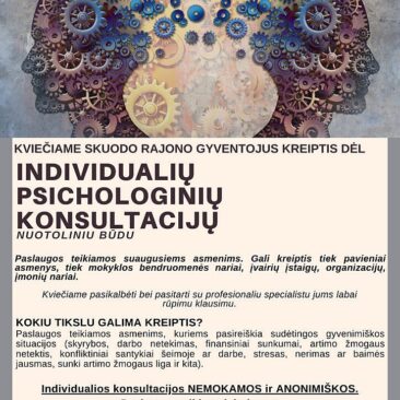 Skuodo rajono gyventojams siūlomos individualios psichologinės konsultacijos