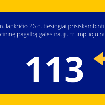 Tiesiogiai prisiskambinti į Greitąją medicininę pagalbą galės nauju trumpuoju numeriu 113
