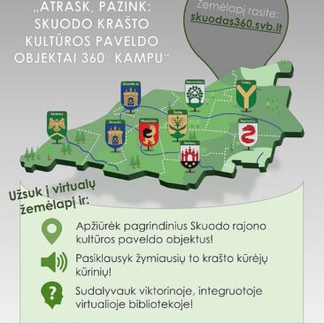Sukurtas virtualus žemėlapis „Atrask, pažink: Skuodo krašto Kultūros paveldo objektai 360° kampu“
