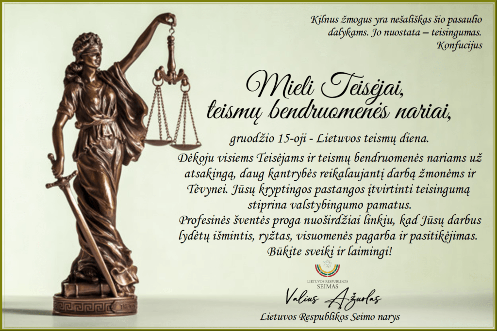 Seimo nario Valiaus Ąžuolo sveikinimas