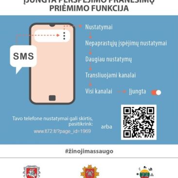 Įsitikinkite, ar jūsų telefone įjungta perspėjimo pranešimų priėmimo funkcija