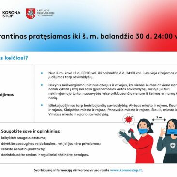 Karantinas pratęsiamas iki gegužės, Velykų laikotarpiui sugrąžinami judėjimo ribojimai