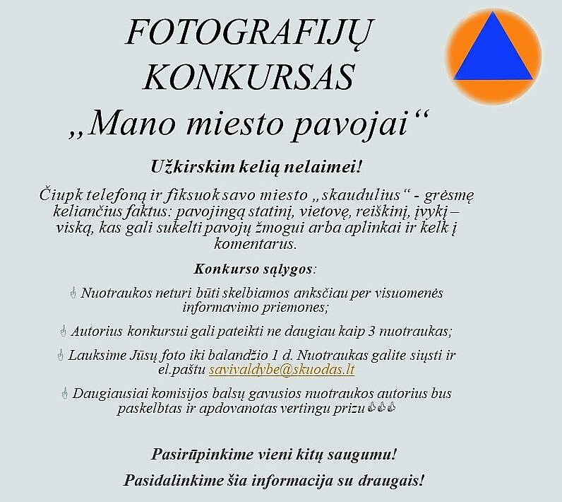 Kovo 1-oji – Tarptautinė civilinės saugos diena: skelbiamas konkursas