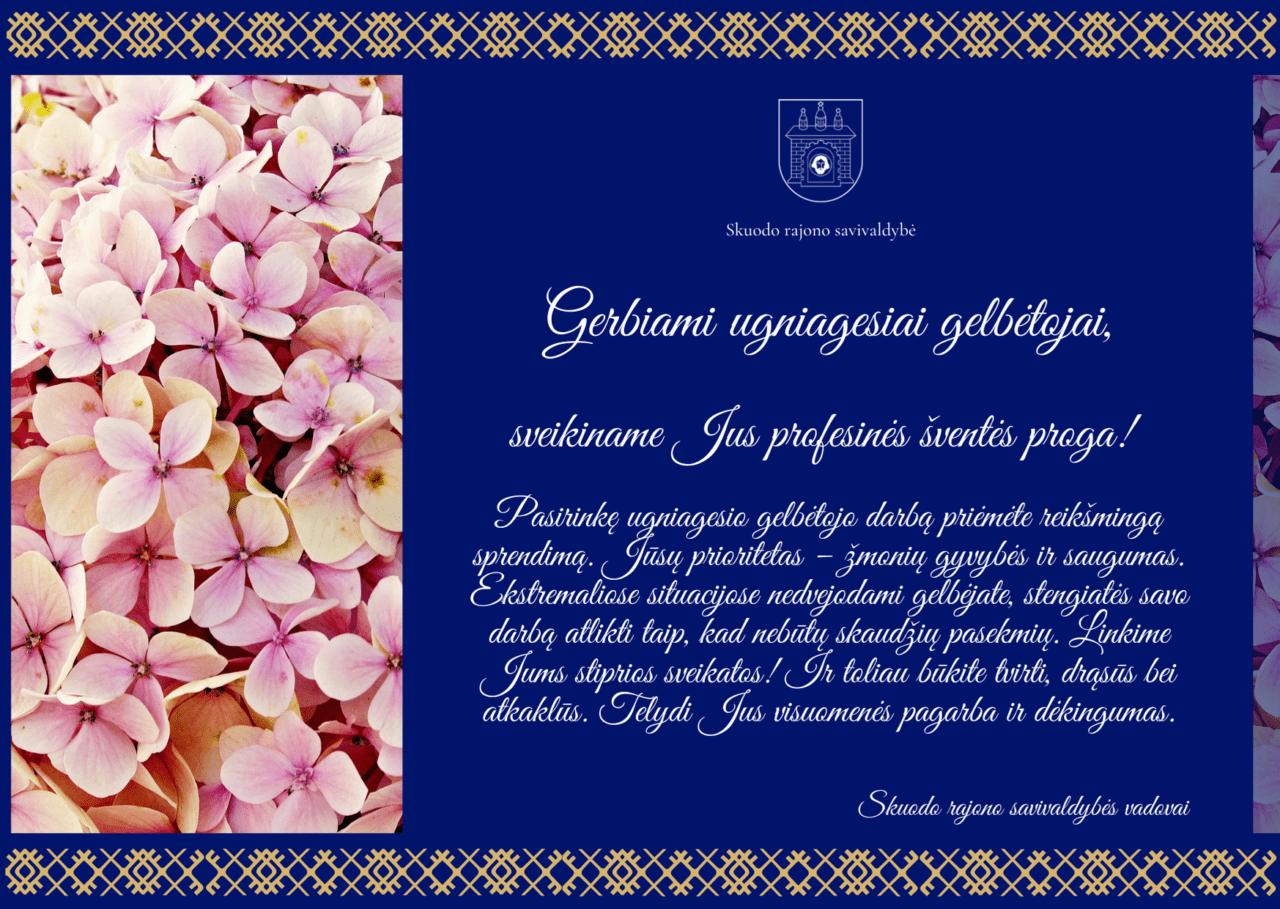 Profesinės šventės proga sveikinimas ugniagesiams gelbėtojams