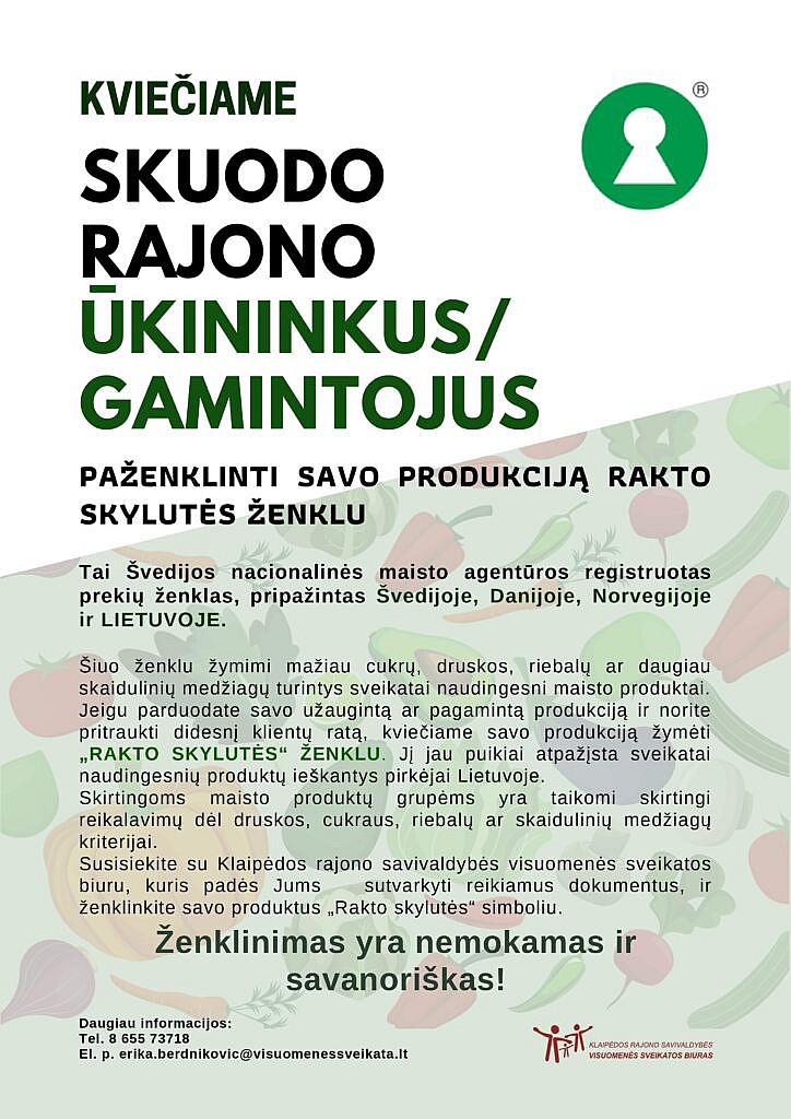 Skuodo rajono gyventojai kviečiami susipažinti su ženklu „Rakto skylutė“