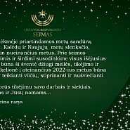 LR Seimo narys Valius Ąžuolas sveikina žiemos švenčių proga