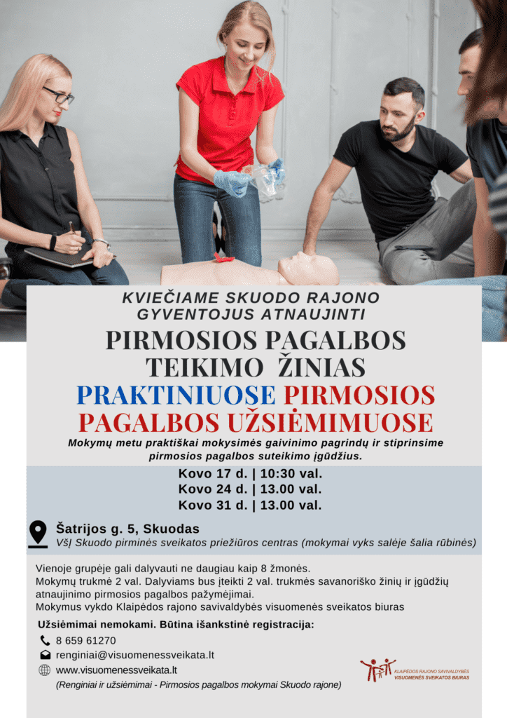 Praktiniai pirmosios pagalbos užsiėmimai