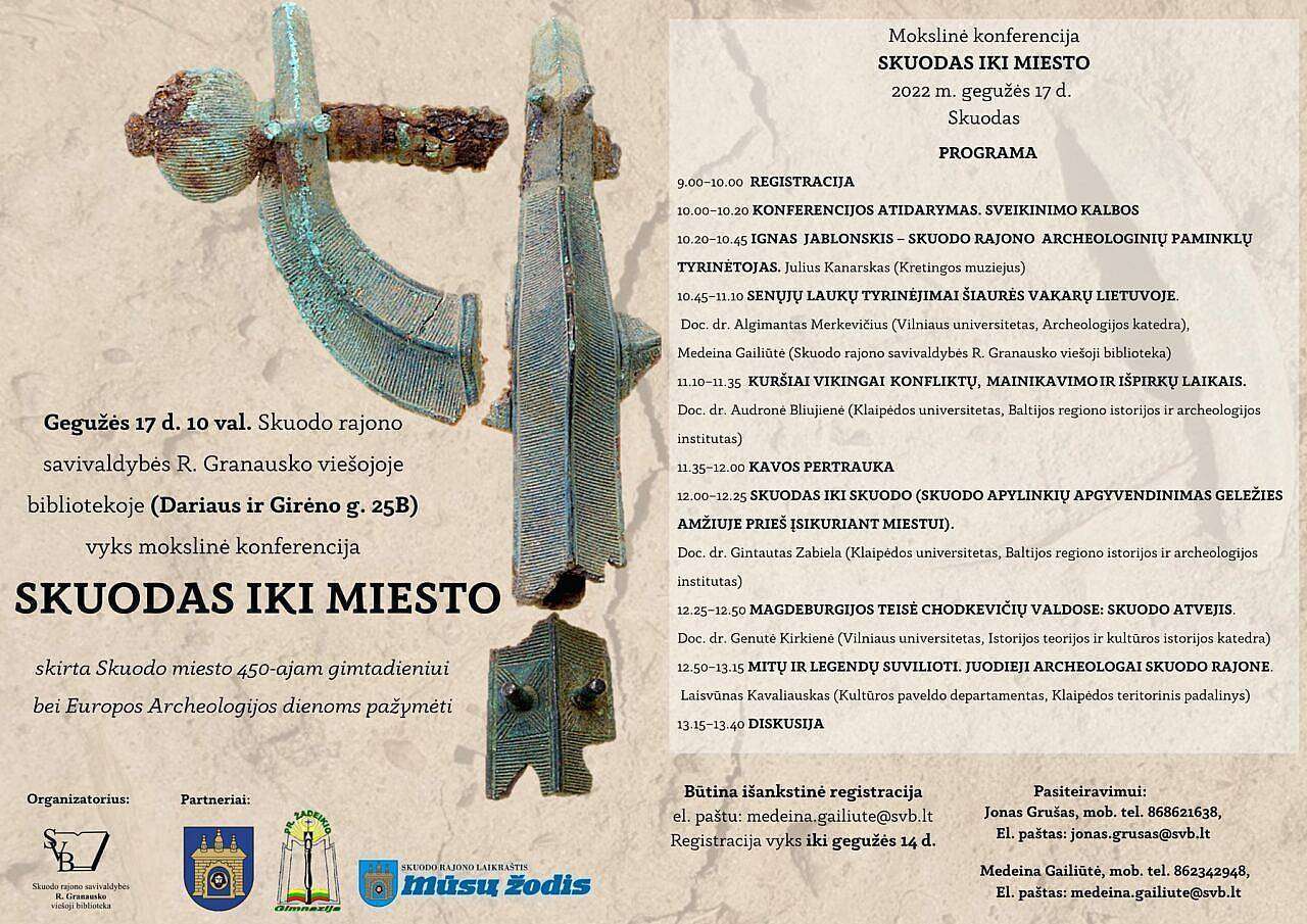 Kviečiame į mokslinę konferenciją ,,Skuodas iki miesto”