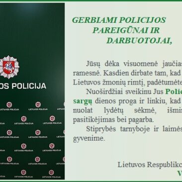 LR Seimo nario Valiaus Ąžuolo sveikinimas