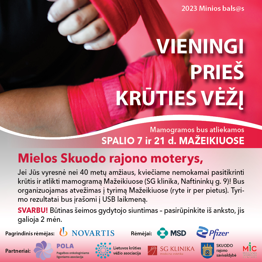 Kviečiame atlikti mamogramą