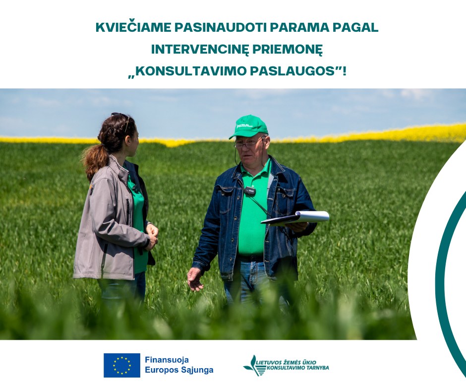 Kviečiama pasinaudoti parama pagal intervencinę priemonę „Konsultavimo paslaugos“