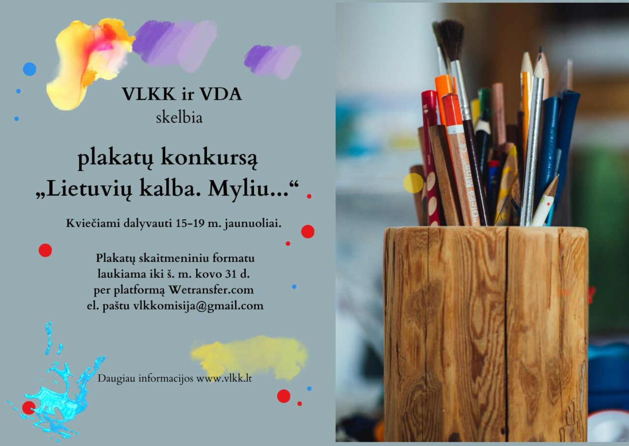 Jaunuoliai kviečiami plakatuose išreikšti savo jausmus lietuvių kalbai