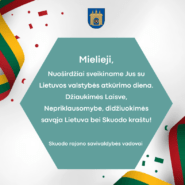 Sveikiname su Lietuvos valstybės atkūrimo diena!