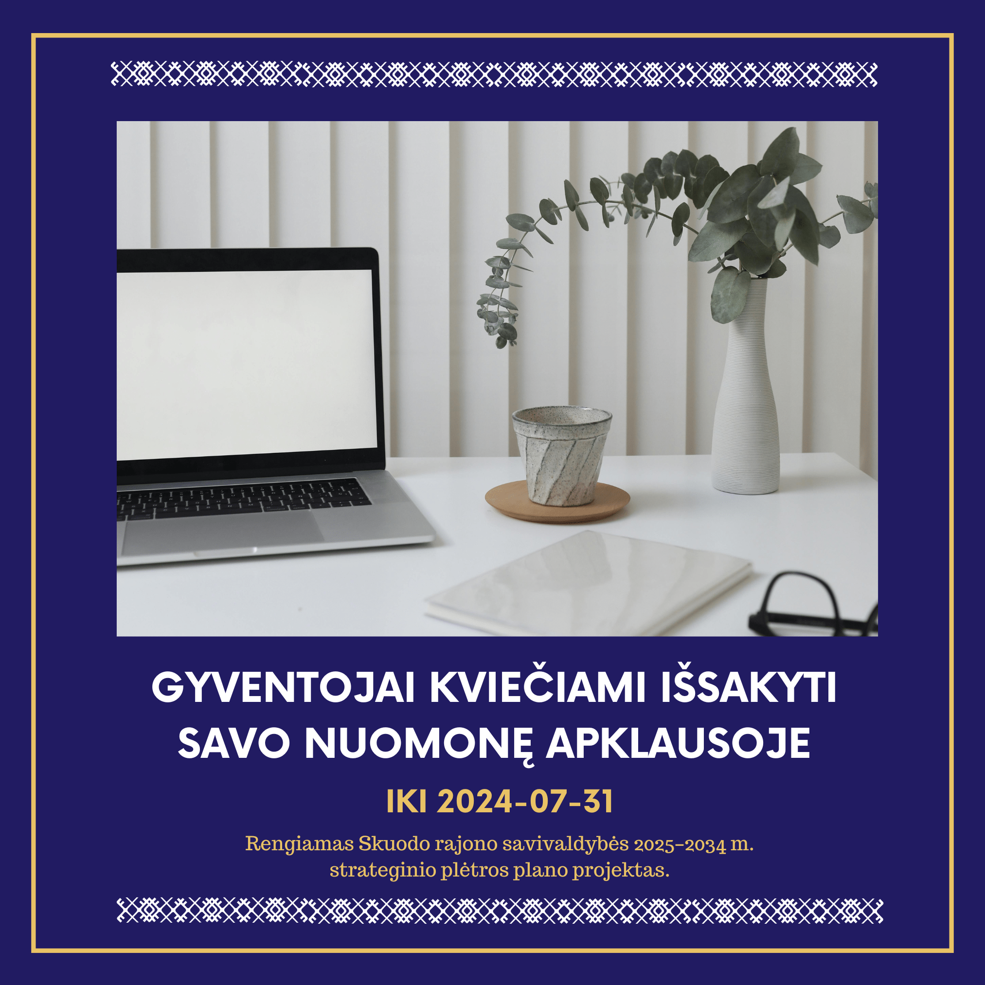 Rengiamas Skuodo rajono savivaldybės 2025–2034 m. strateginio plėtros plano projektas: gyventojai kviečiami išsakyti savo nuomonę apklausoje