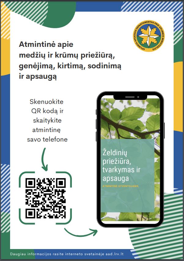 Aktuali informacija apie želdinių (ne miško žemėje augančių medžių ir krūmų) priežiūrą, tvarkymą