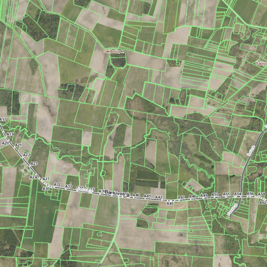 Keičiamos Skuodo rajono Notėnų seniūnijos Prialgavos kaimo Bartuvos gatvės geografinės charakteristikos