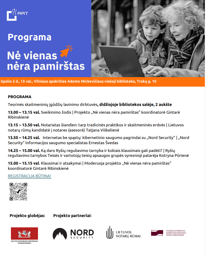 „Nė vienas nėra pamirštas“ Jus kviečia pasiklausyti nuotolinių paskaitų!