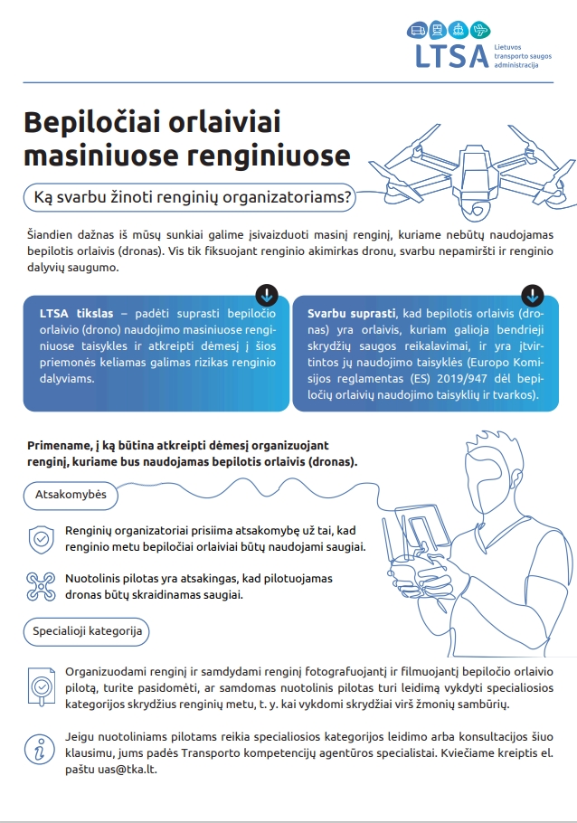 Dėl bepiločių orlaivių naudojimo renginių metu