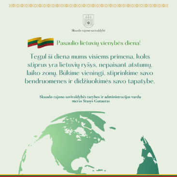 Sveikinimas Pasaulio lietuvių vienybės dienos proga!