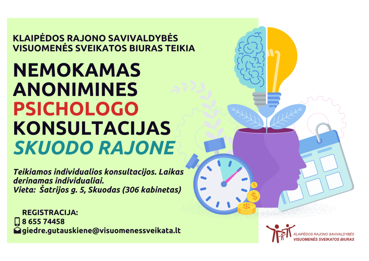 Nemokamos anoniminės psichologo konsultacijos Skuodo rajone