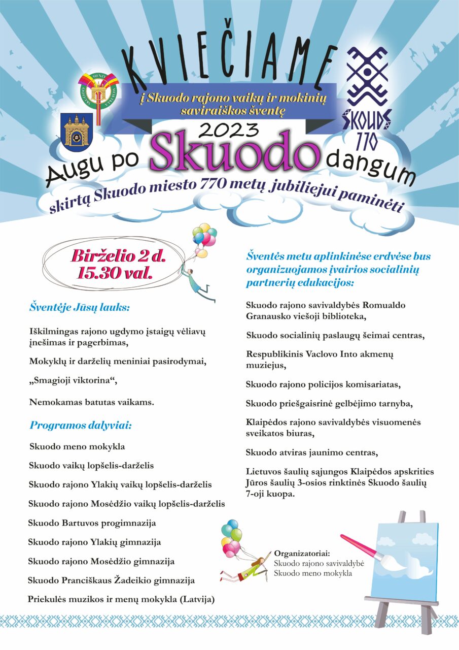 Kviečiame į Skuodo rajono vaikų ir mokinių saviraiškos šventę!