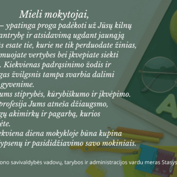 Su mokytojų diena!