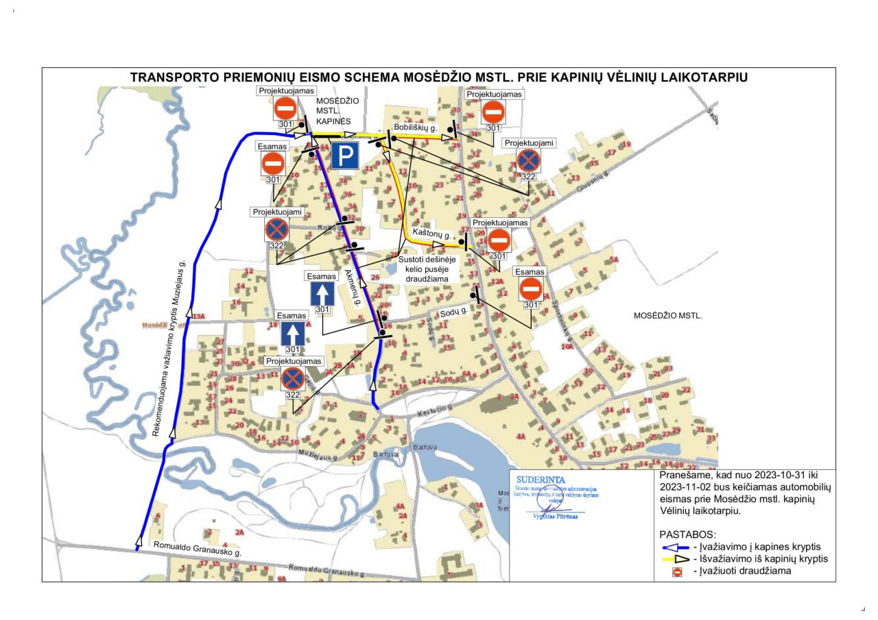 Mosėdžio miestelyje bus ribojamas eismas