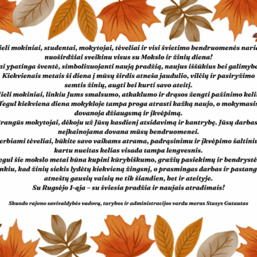 Su Mokslo ir žinių diena!