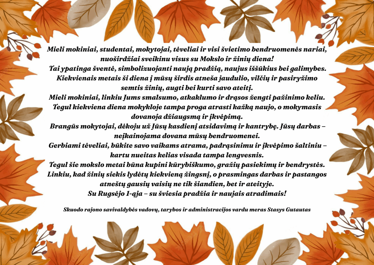 Su Mokslo ir žinių diena!